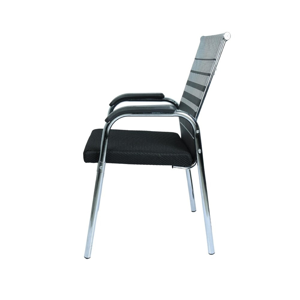Linear Mesh Chrome Visitor Chair
