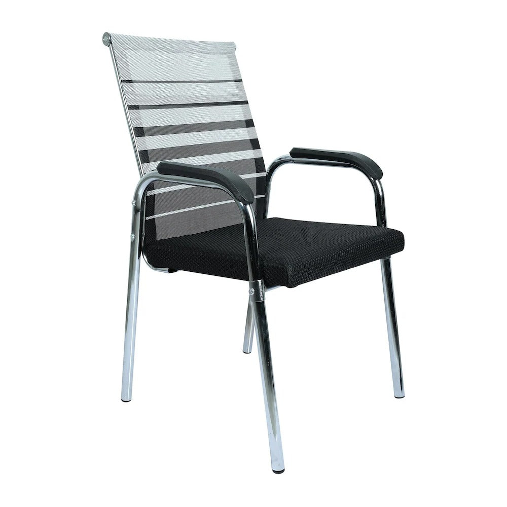 Linear Mesh Chrome Visitor Chair