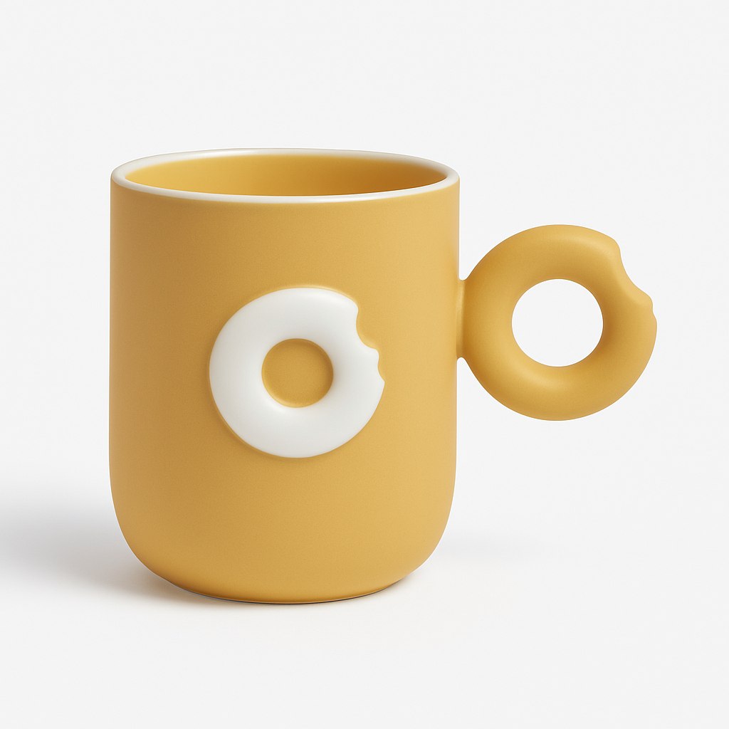 Donut Handle Ceramic Mug