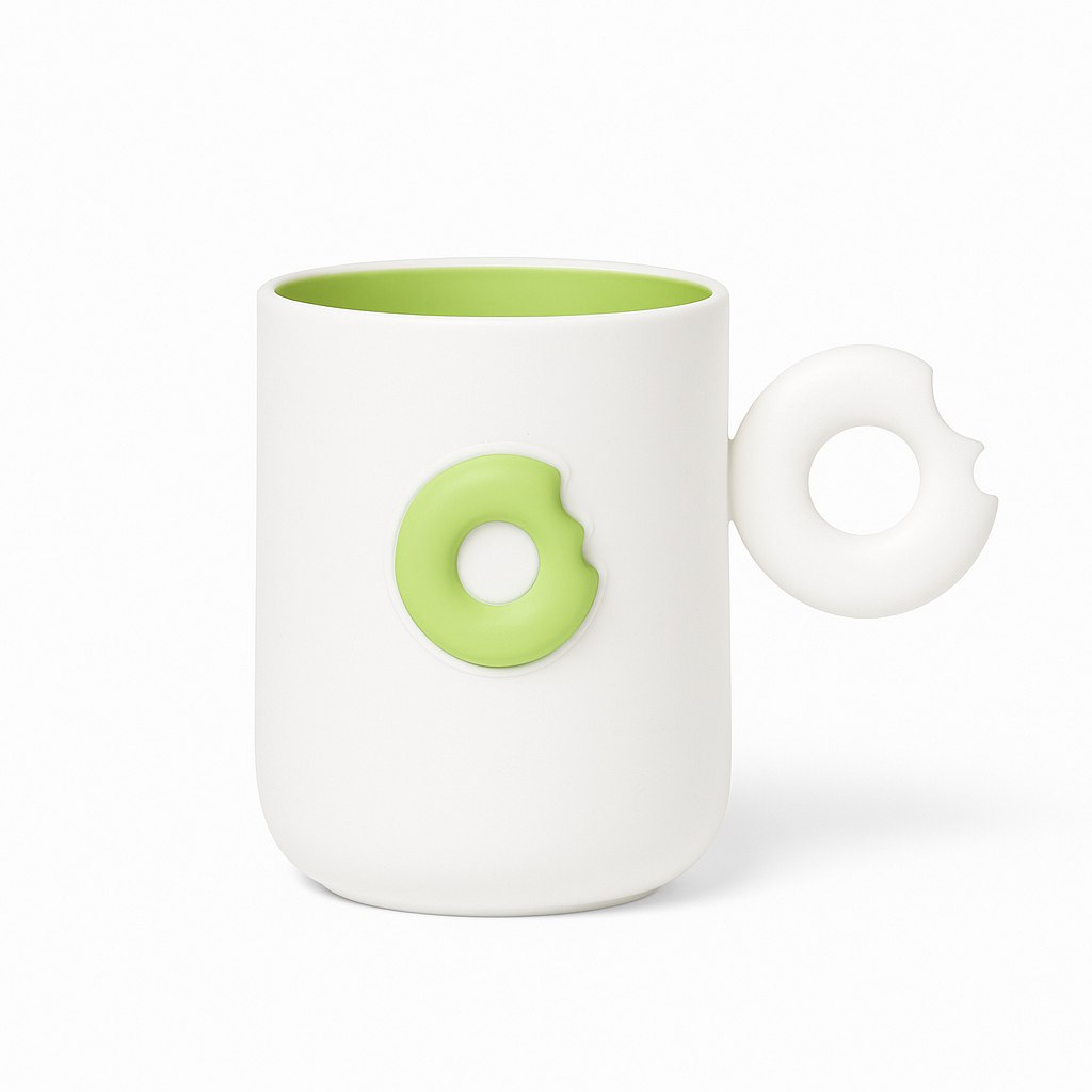 Donut Handle Ceramic Mug