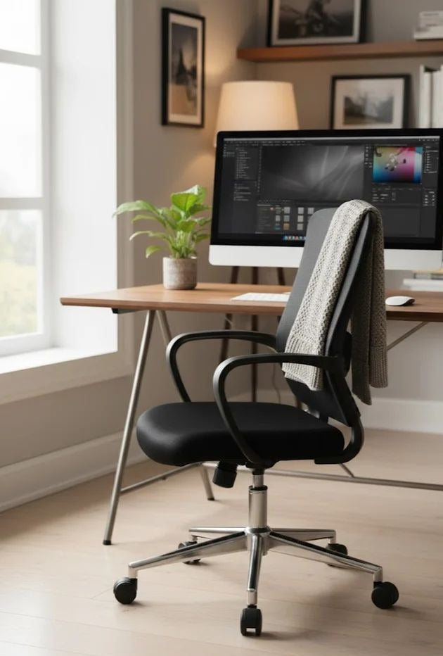 Ergonomic Mesh Office Chair with Adjustable Height – Black Swivel Computer Chair with Wheels| Gentle prince Enriquez Office Chair