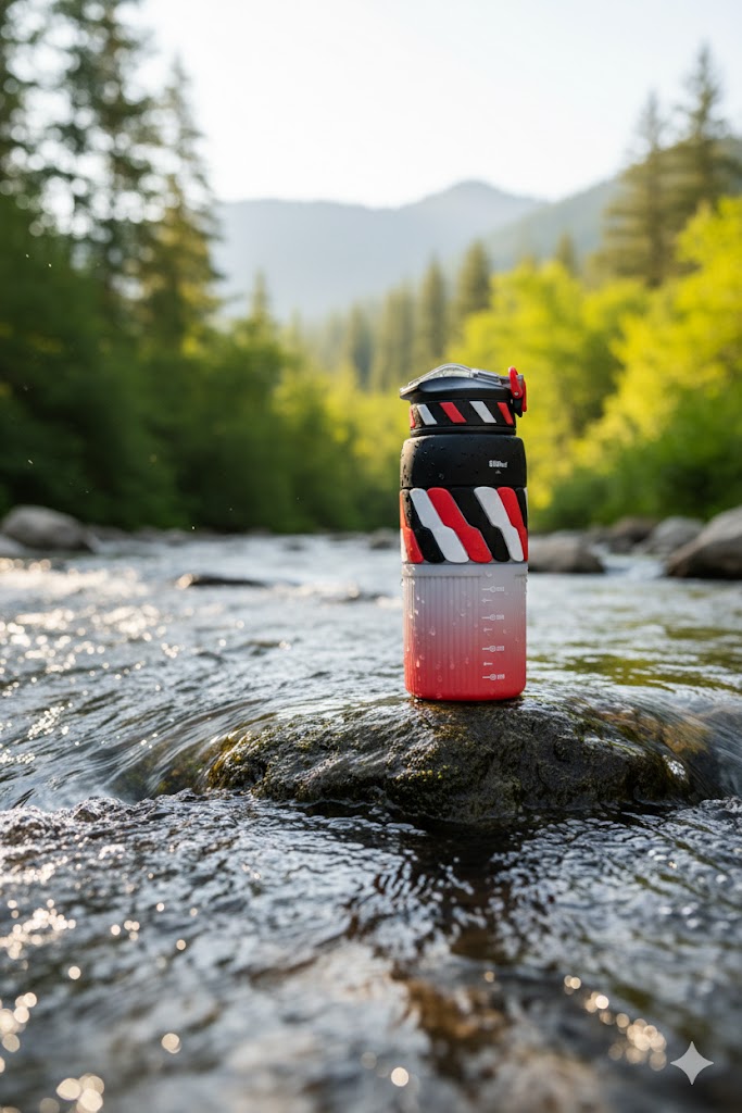 Gradient Sports Water Bottle – 800ml (with Anti-Slip Silicone Grip & Locking Cap)