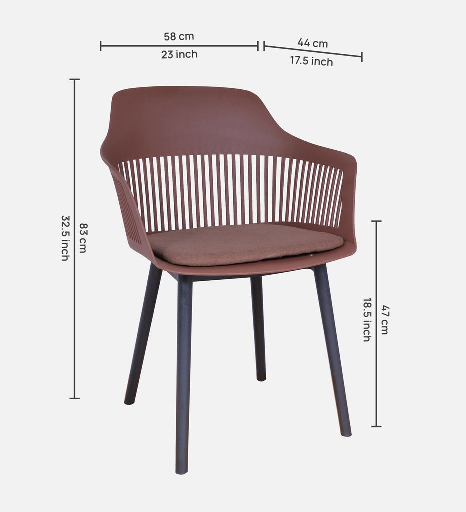 Modern Brown Plastic Dining Chair with Cushion Seat & Metal Legs – Contemporary Kitchen & Living Room Accent Chair